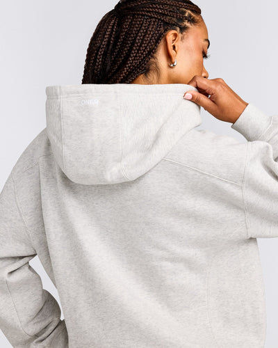 Foundations Cosy Zip Up Hoodie | Light Gray Marl