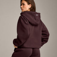 Foundations Cosy Zip Up Hoodie | Plum Brown