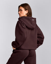 Foundations Cosy Zip Up Hoodie | Plum Brown