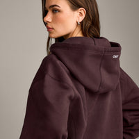 Foundations Cosy Zip Up Hoodie | Plum Brown
