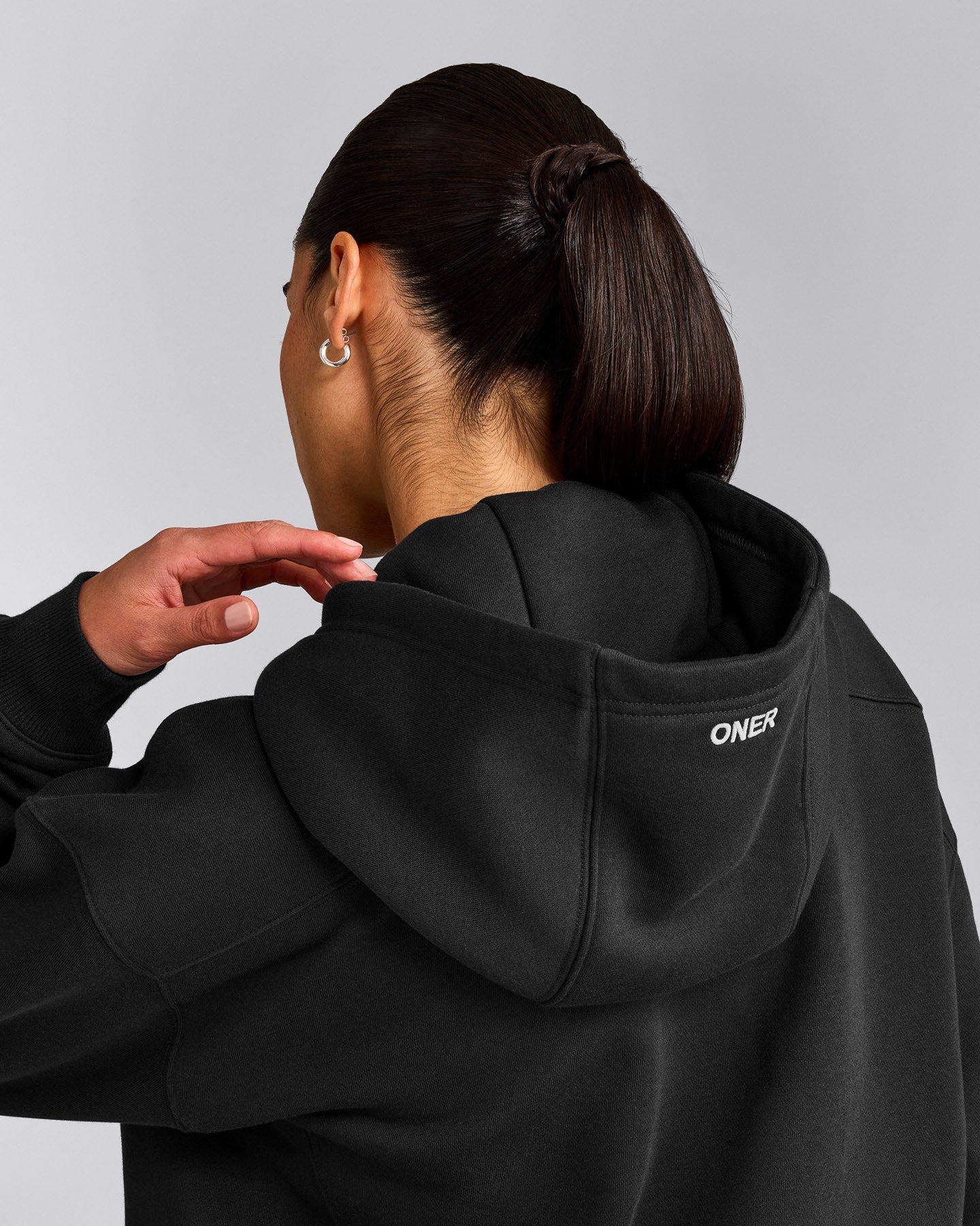 Foundations Cosy Zip Up Hoodie | Soft Black