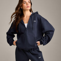 Foundations Cosy Zip Up Hoodie | True Blue