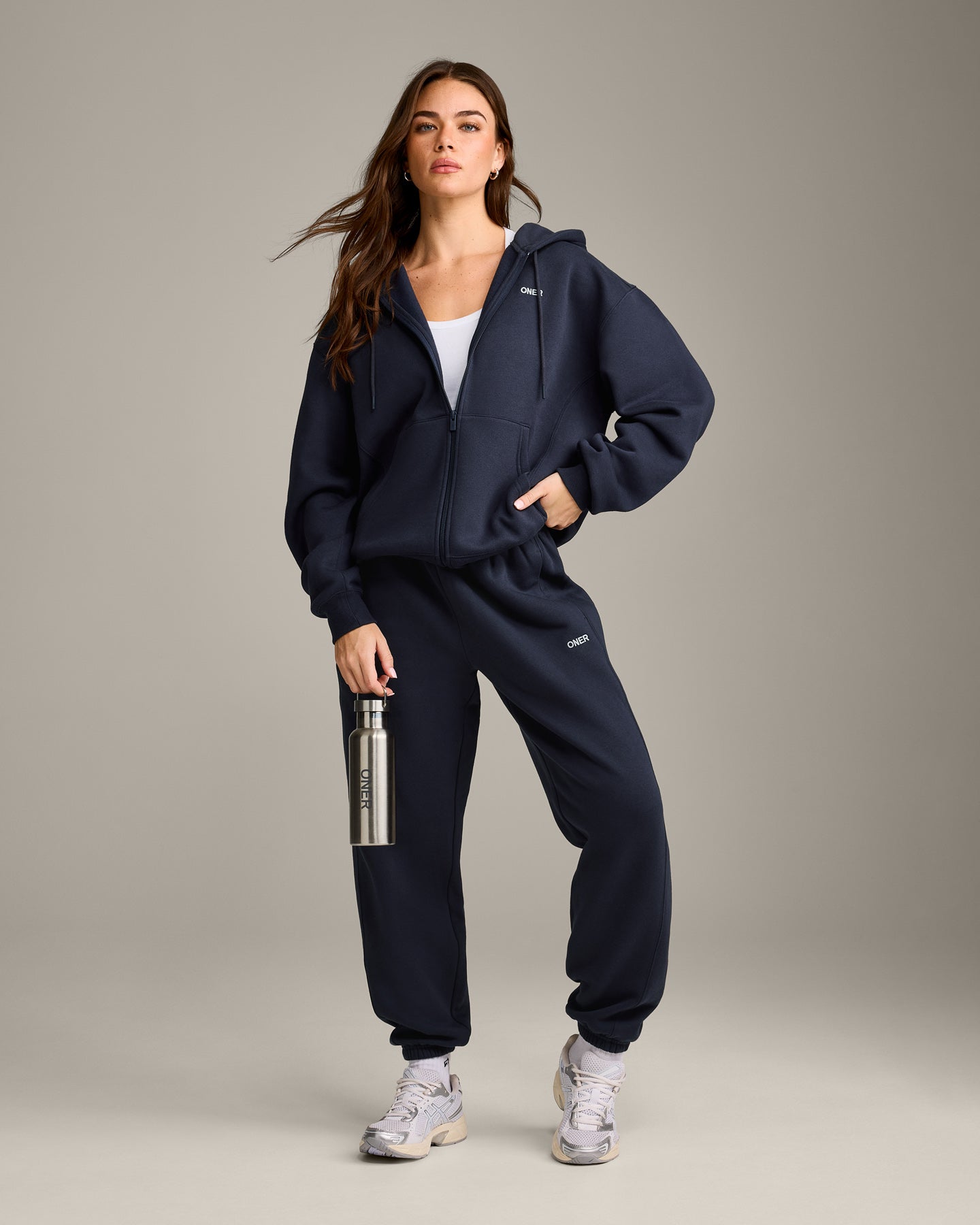 Foundations Cosy Zip Up Hoodie | True Blue