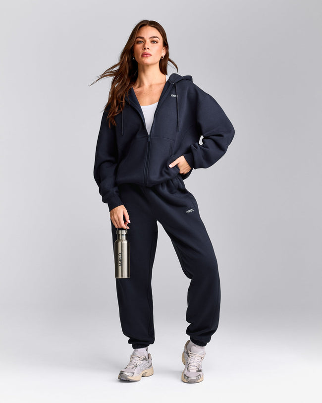 Foundations Cosy Zip Up Hoodie | True Blue