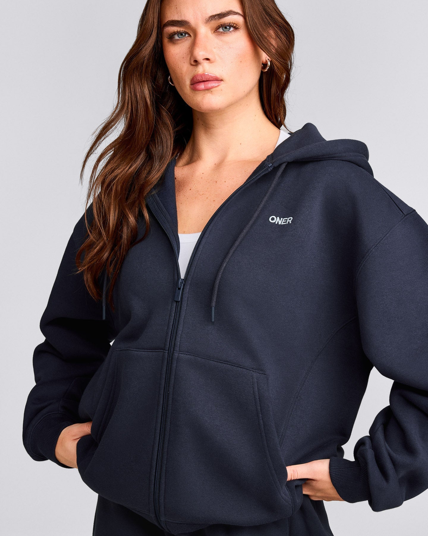 Foundations Cosy Zip Up Hoodie | True Blue