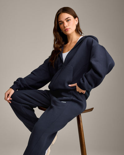 Foundations Cosy Zip Up Hoodie | True Blue