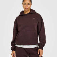 Foundations Hoodie with Grey Logo | Plum Brown