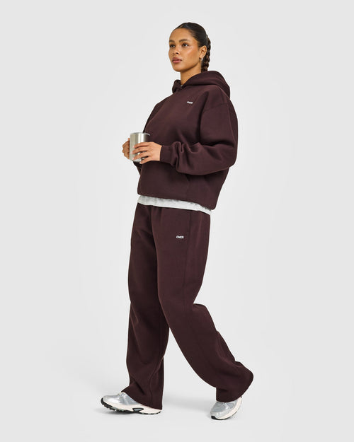 Foundations Hoodie with Gray Logo | Plum Brown