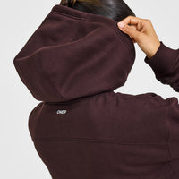 Foundations Hoodie with Grey Logo | Plum Brown