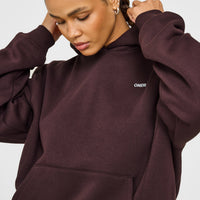 Foundations Hoodie with Grey Logo | Plum Brown