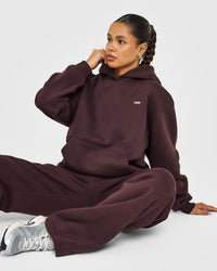 Foundations Hoodie with Grey Logo | Plum Brown