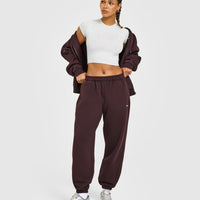 Foundations Joggers with Grey Logo | Plum Brown