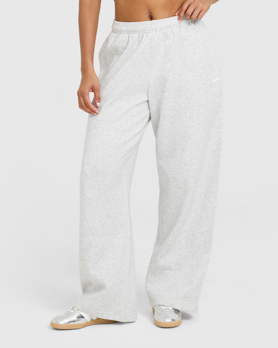 Foundations Oversized Straight Leg Sweatpants | Light Grey Marl