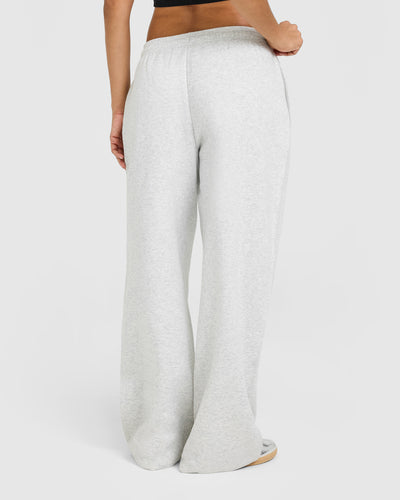 Foundations Oversized Straight Leg Sweatpants | Light Grey Marl