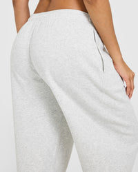 Foundations Oversized Straight Leg Sweatpants | Light Grey Marl