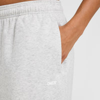 Foundations Oversized Straight Leg Sweatpants | Light Grey Marl