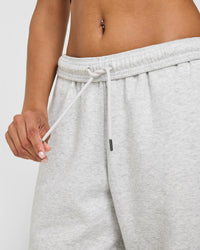 Foundations Oversized Straight Leg Sweatpants | Light Grey Marl