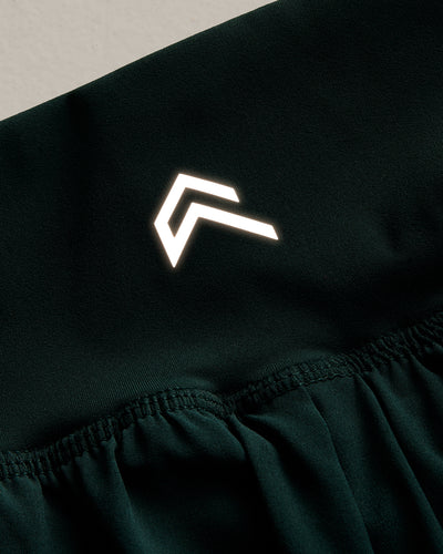 UnifiedMove Double Layer Shorts 5" with Reflective Logo | Racing Green