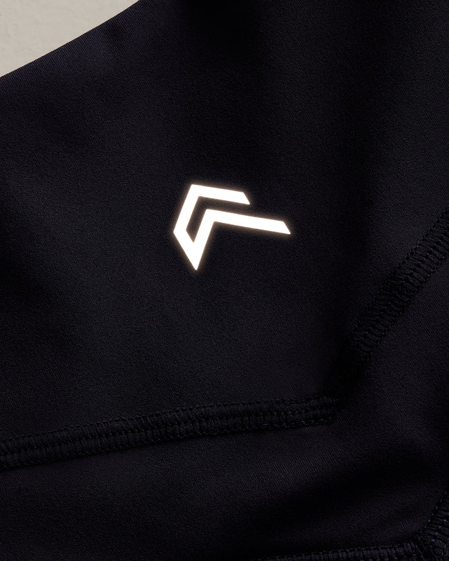 UnifiedMove High Waisted Leggings with Reflective Logo | True Blue