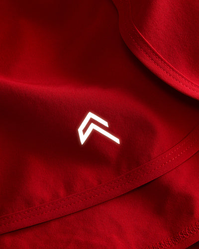 AirMove™ Lined Shorts 3" with Reflective Logo | Fiery Red