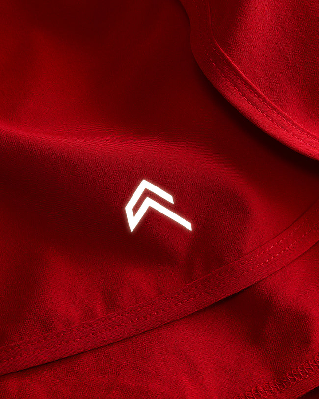 AirMove™ Lined Shorts 3" with Reflective Logo | Fiery Red