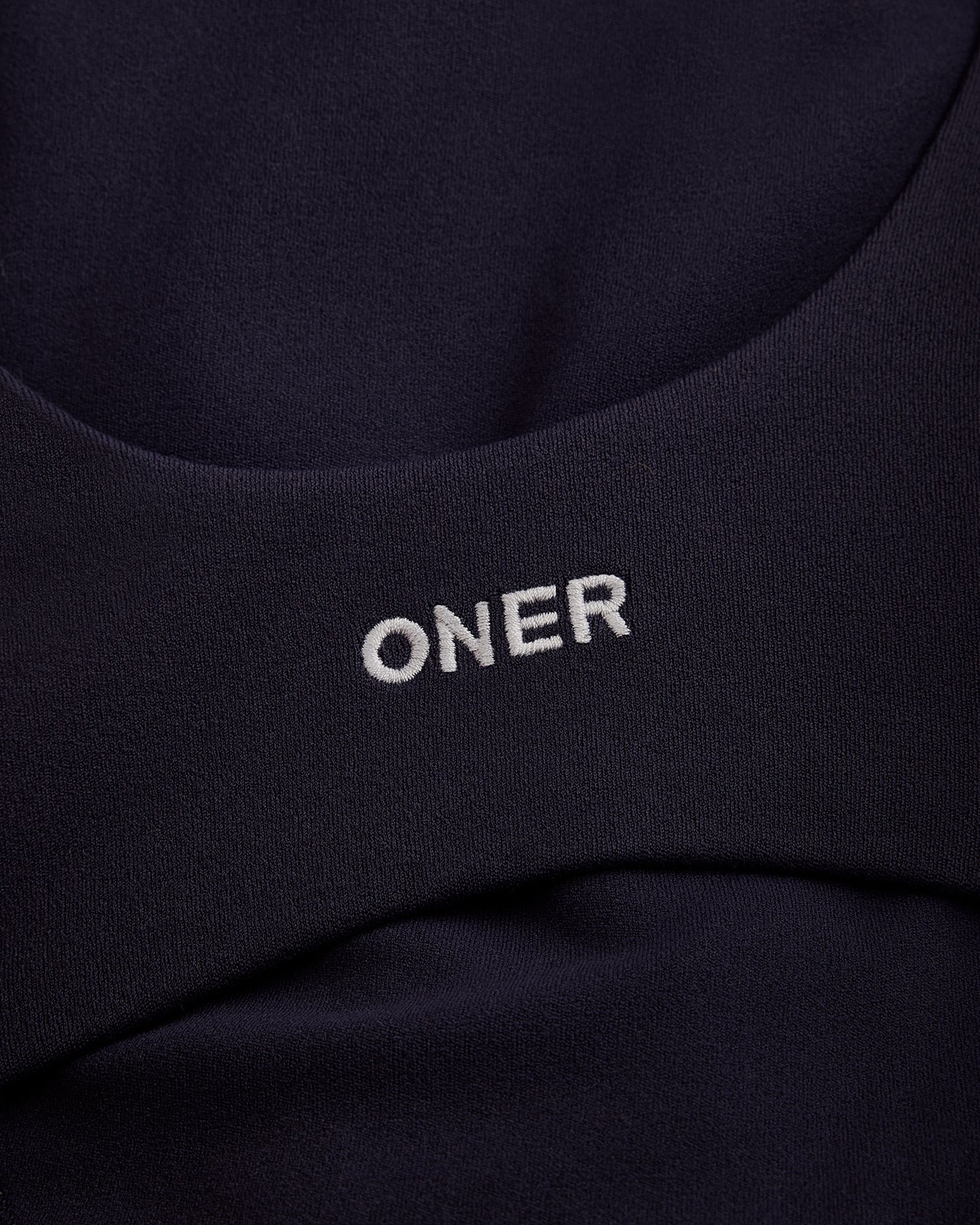 SoftMotion™ Scoop Back Bralette with Gray Logo | True Blue