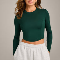 Mellow™ Motion Crew Neck Long Sleeve Mid Top | Racing Green