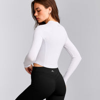Mellow™ Motion Crew Neck Long Sleeve Mid Top | White