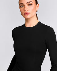 Mellow™ Motion Crew Neck Long Sleeve Top | Black