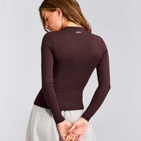 Mellow™ Motion Crew Neck Long Sleeve Top | Plum Brown