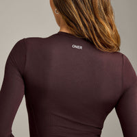 Mellow™ Motion Crew Neck Long Sleeve Top | Plum Brown