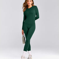 Mellow™ Motion Crew Neck Long Sleeve Top | Racing Green