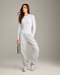 Mellow™ Motion Crew Neck Long Sleeve Top | White