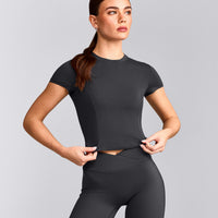 Mellow™ Motion Crew Neck Mid Top | Coal