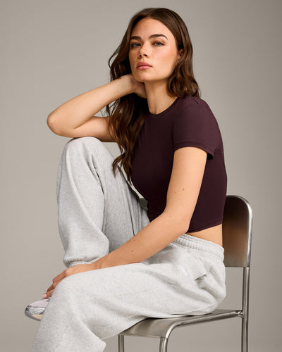 Mellow™ Motion Crew Neck Mid Top | Plum Brown