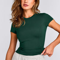 Mellow™ Motion Crew Neck Top | Racing Green