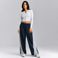 Mellow™ Rib Mid Long Sleeve Cardigan with Embroidered Logo | Light Gray Marl