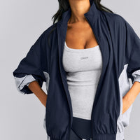 Mellow™ Rib Racer Back Tank Top with Built in Bra Shelf | Light Gray Marl