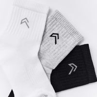 Mid Crew Socks 3 Pack | Gray/White/Black
