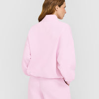 Mid Weight 1/4 Zip Sweatshirt | Chalk Pink