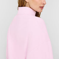 Mid Weight 1/4 Zip Sweatshirt | Chalk Pink