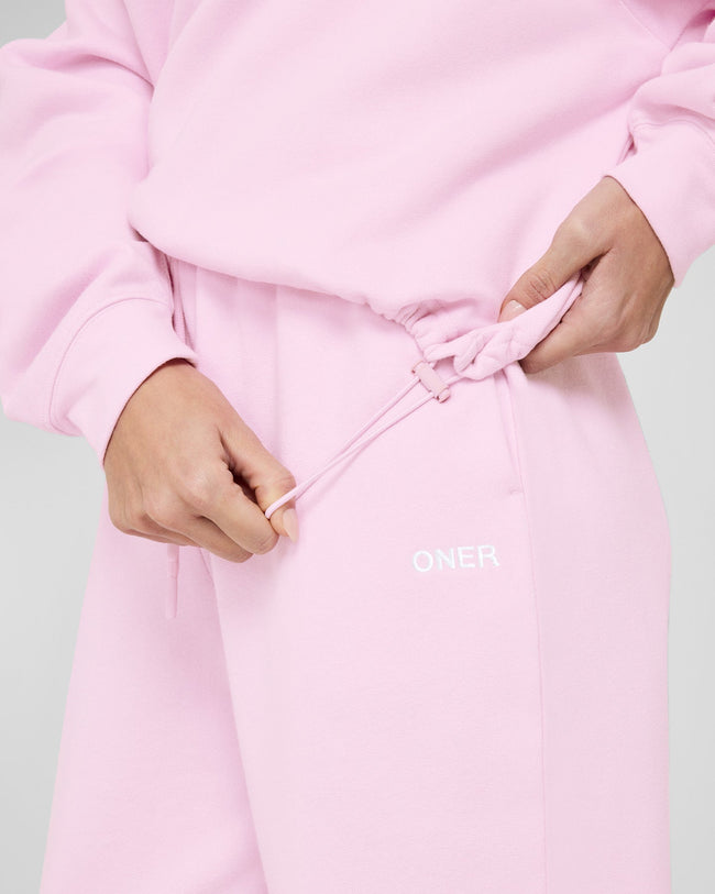 Mid Weight 1/4 Zip Sweatshirt | Chalk Pink