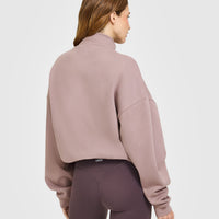 Mid Weight 1/4 Zip Sweatshirt | Dusty Purple