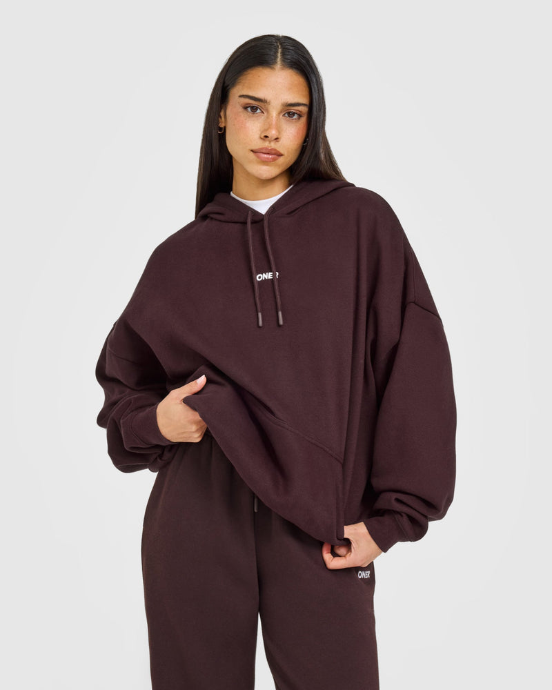 Mid Weight Relaxed Hoodie Plum Brown | Oner Active US