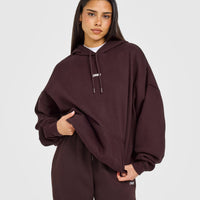 Mid Weight Relaxed Hoodie | Plum Brown