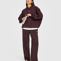 Mid Weight Relaxed Hoodie | Plum Brown