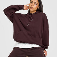 Mid Weight Relaxed Hoodie | Plum Brown