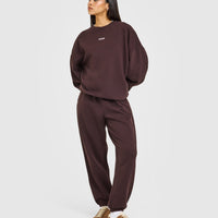 Mid Weight Relaxed Joggers | Plum Brown