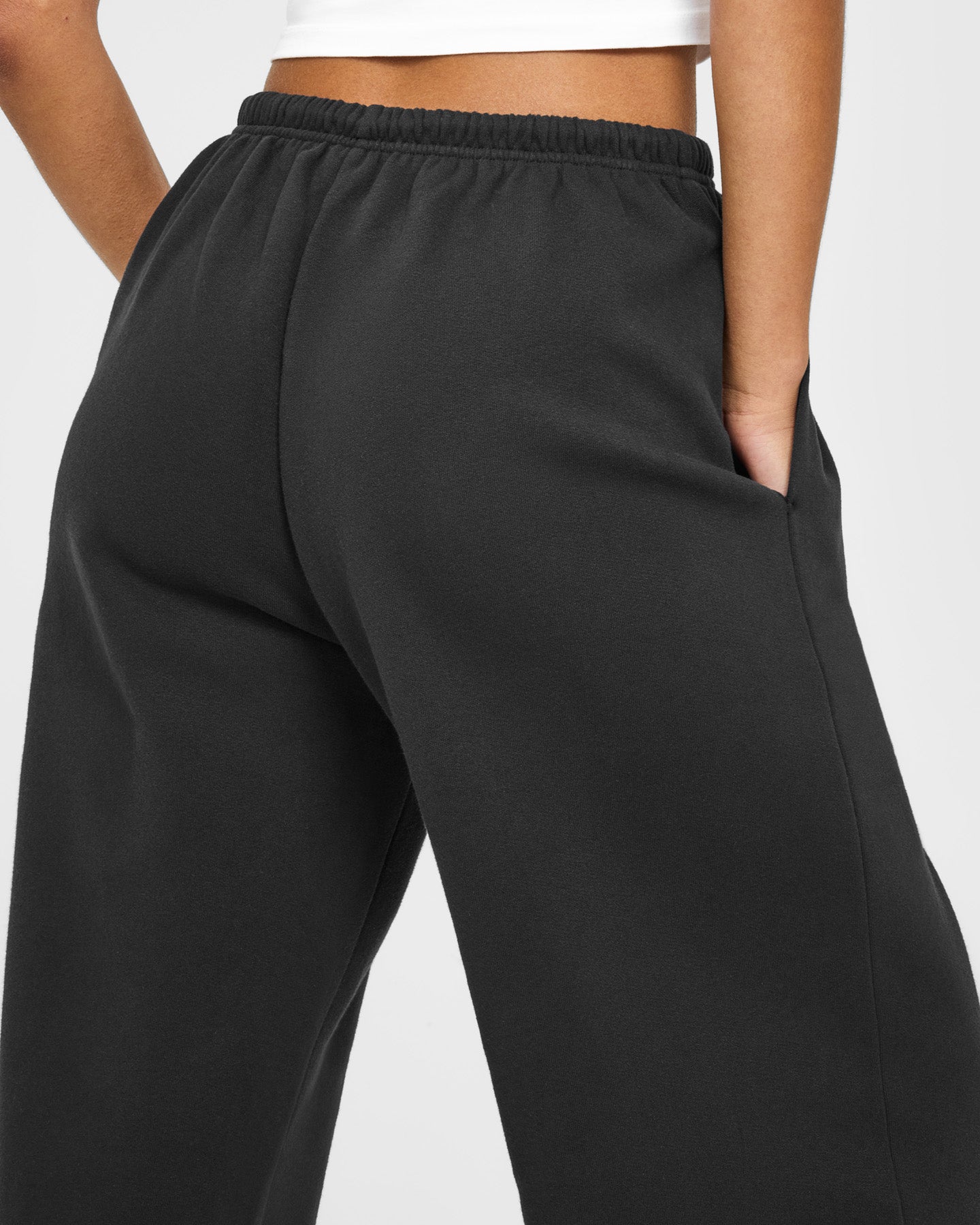 Mid Weight Relaxed Straight Leg Joggers | Soft Black