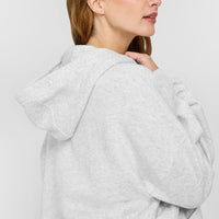 Mid Weight Relaxed Hoodie | Light Grey Marl